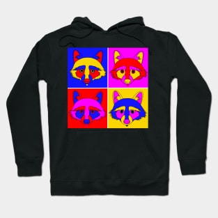 Pop Art Raccoon Print Hoodie